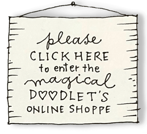 Wander into the online shoppe sign